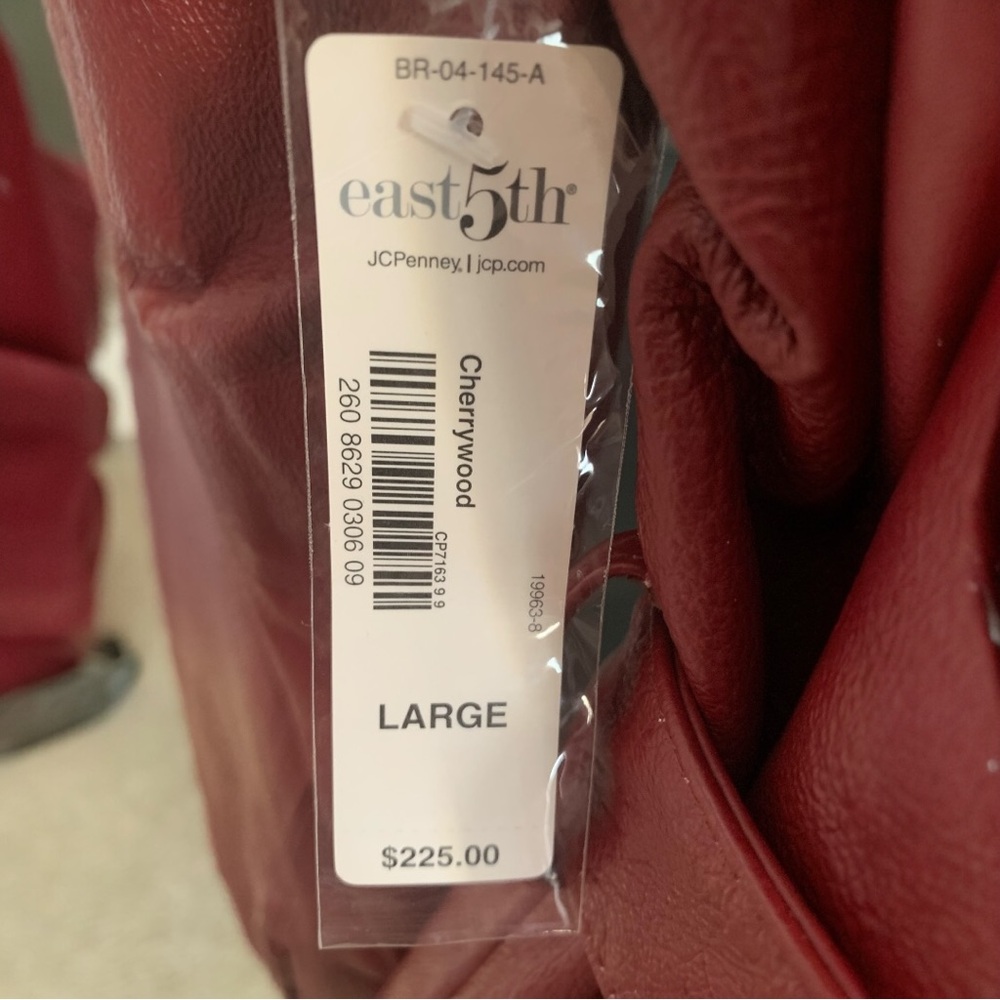 NWT East Fifth Red Genuine Leather Jacket – Belted, Lined | Size L | $225 Retail - Picture 3 of 5